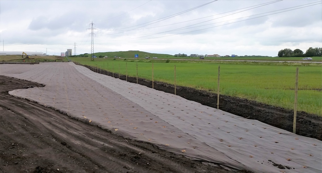 Biocovers weed and erosion control mats,  made from organic material, fully compostable, low carbon foot print